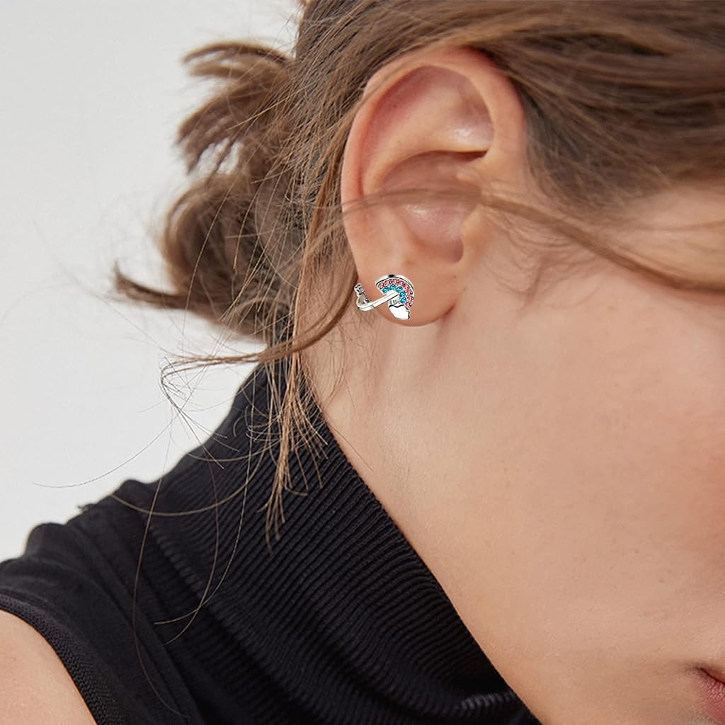 SANNIDHI® 6 Pairs Silver Earrings for Girls Stylish Clip-on Princess Stud Earrings for Girls Cute Shining Crystal Heart Butterfly Kids Earrings for Girls Jewelry Gift - Non-Piercied SANNIDHI® 6 Pairs Silver Earrings for Girls Stylish Clip-on Princess Stud Earrings for Girls Cute Shining Crystal Heart Butterfly Kids Earrings for Girls Jewelry Gift - Non-Piercied